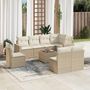 Voir la diapositive 1 : VIDAXL Salon de jardin avec coussins 9 pcs beige resine tressee
