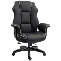 Fauteuil de bureau fauteuil manager grand confort réglable dossier  inclinable repose-pied revêtement synthétique noir - Conforama