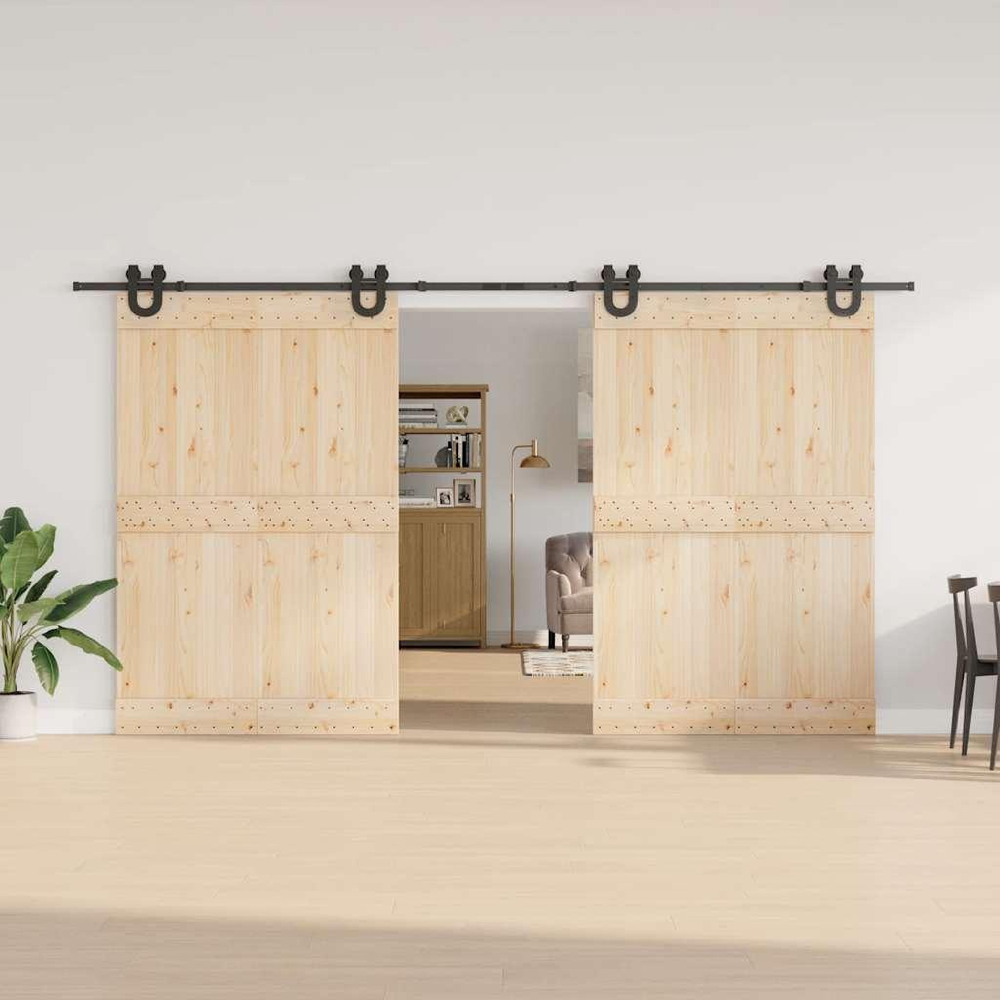 Voir la diapositive 3 : VIDAXL Kit de quincaillerie de porte coulissante 400 cm acier noir