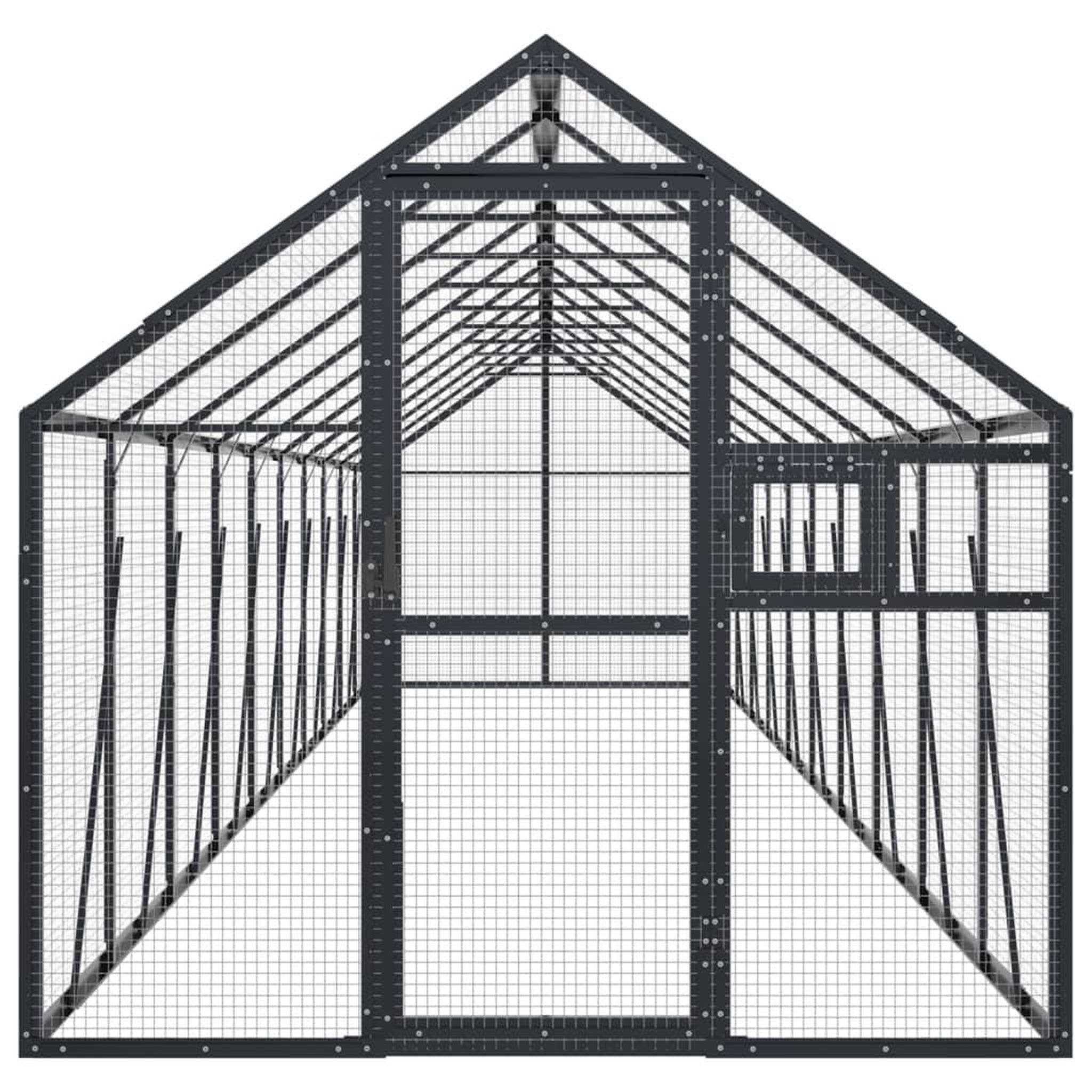 Voir la diapositive 3 : VIDAXL Voliere anthracite 1,79x10x1,85 m aluminium