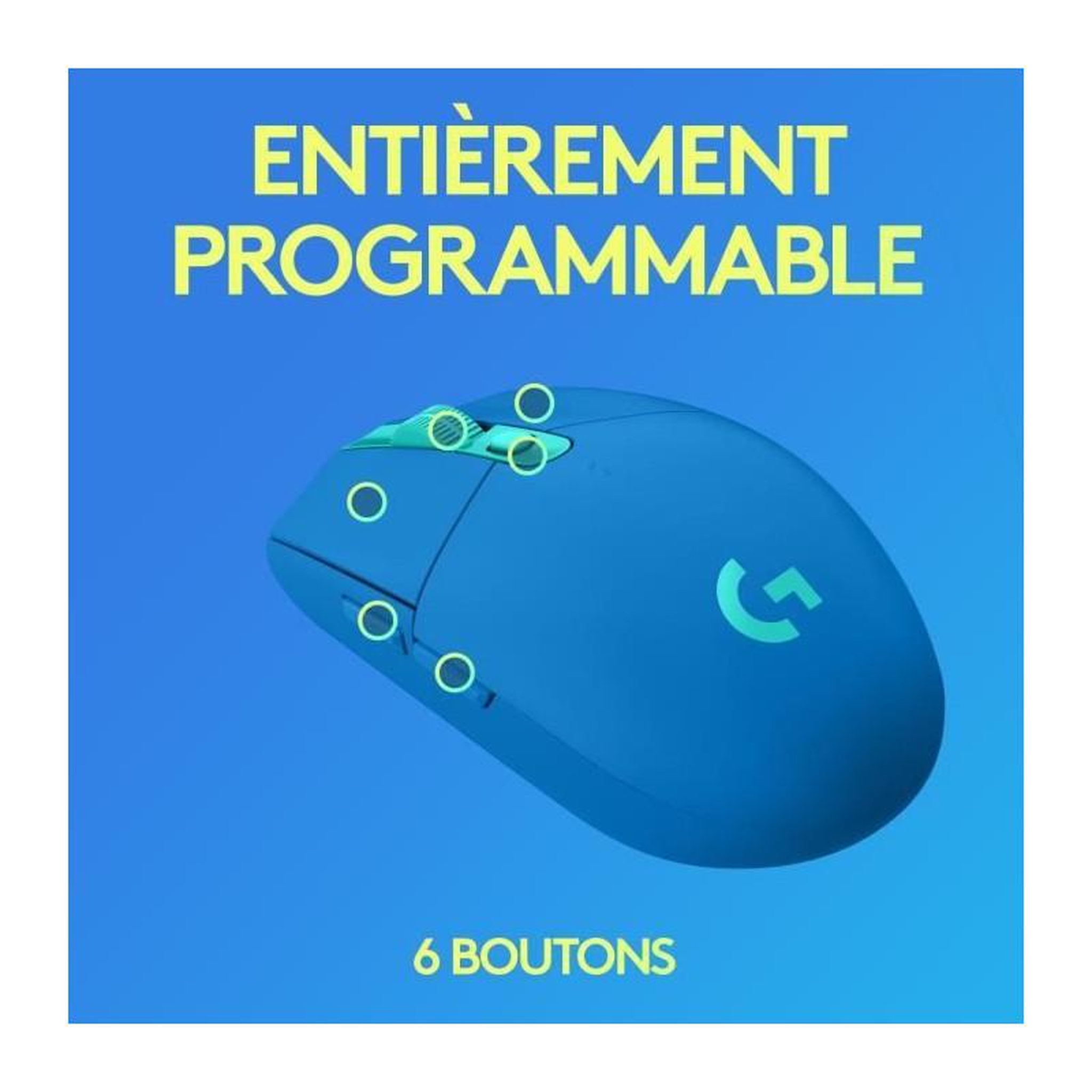Voir la diapositive 6 : LOGITECH G Souris Gaming Sans Fil - LOGITECH G - G305 - LIGHTSPEED - Autonomie 250h - Bleu