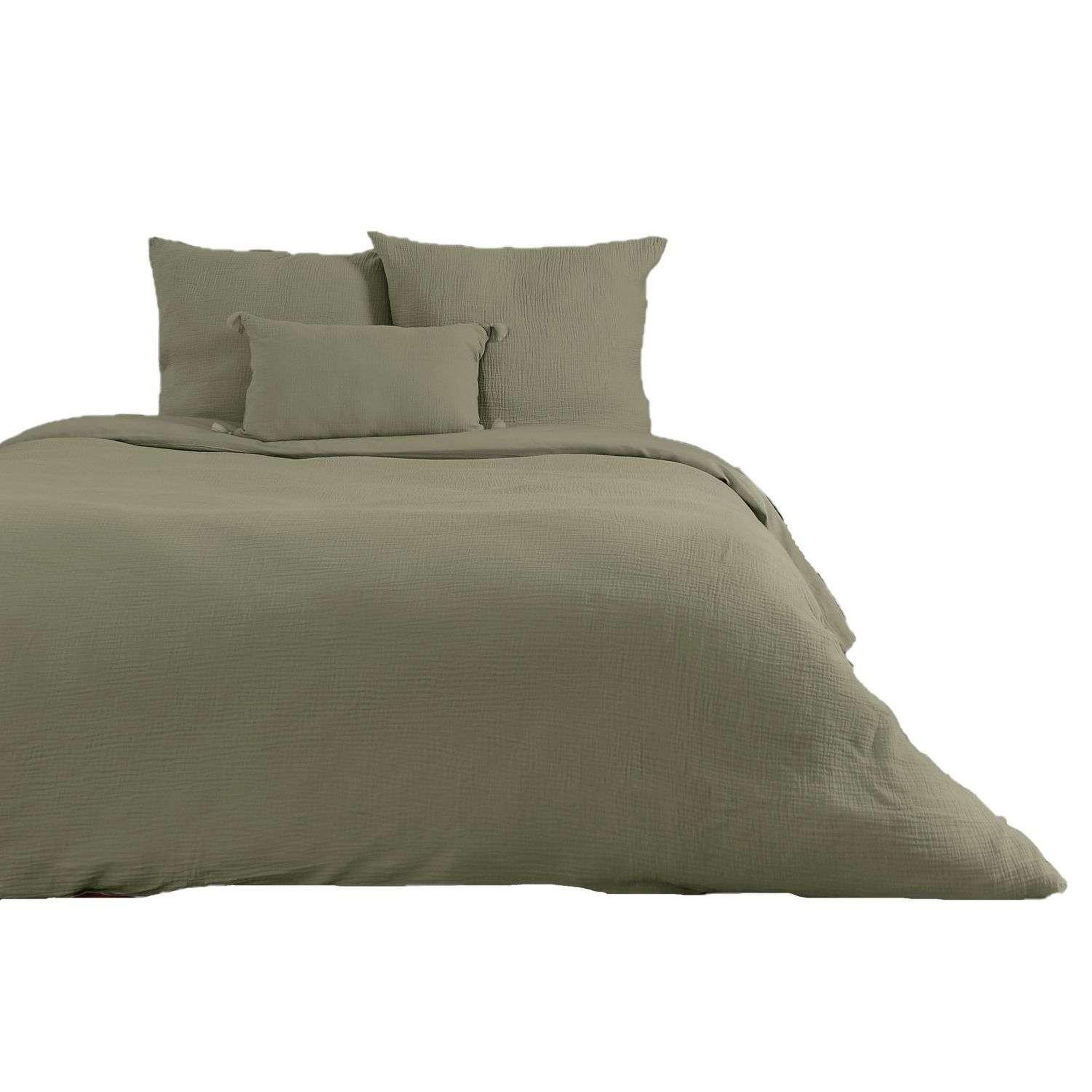 Voir la diapositive 1 : COTE DECO Parure de lit - Double gaze de coton