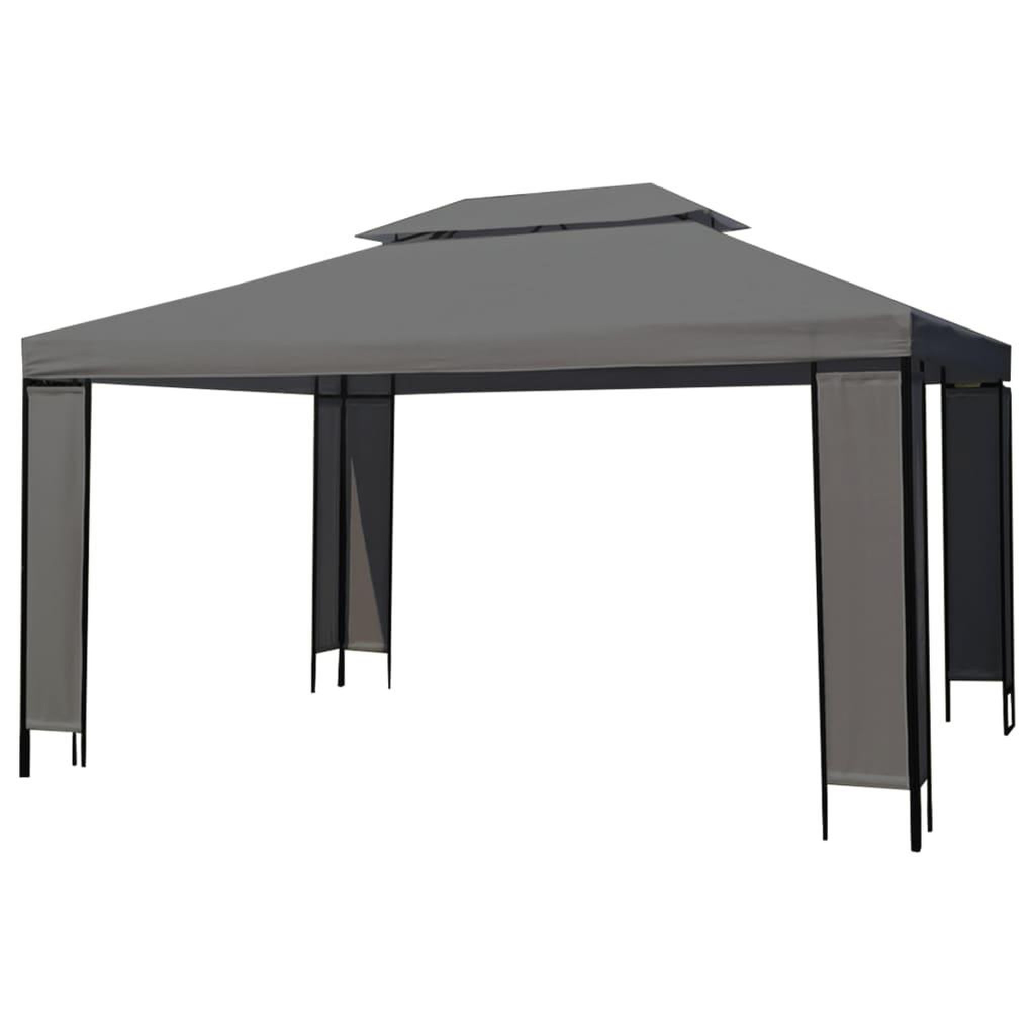 Voir la diapositive 4 : VIDAXL Tonnelle avec guirlande lumineuse a LED 3x4 m Anthracite