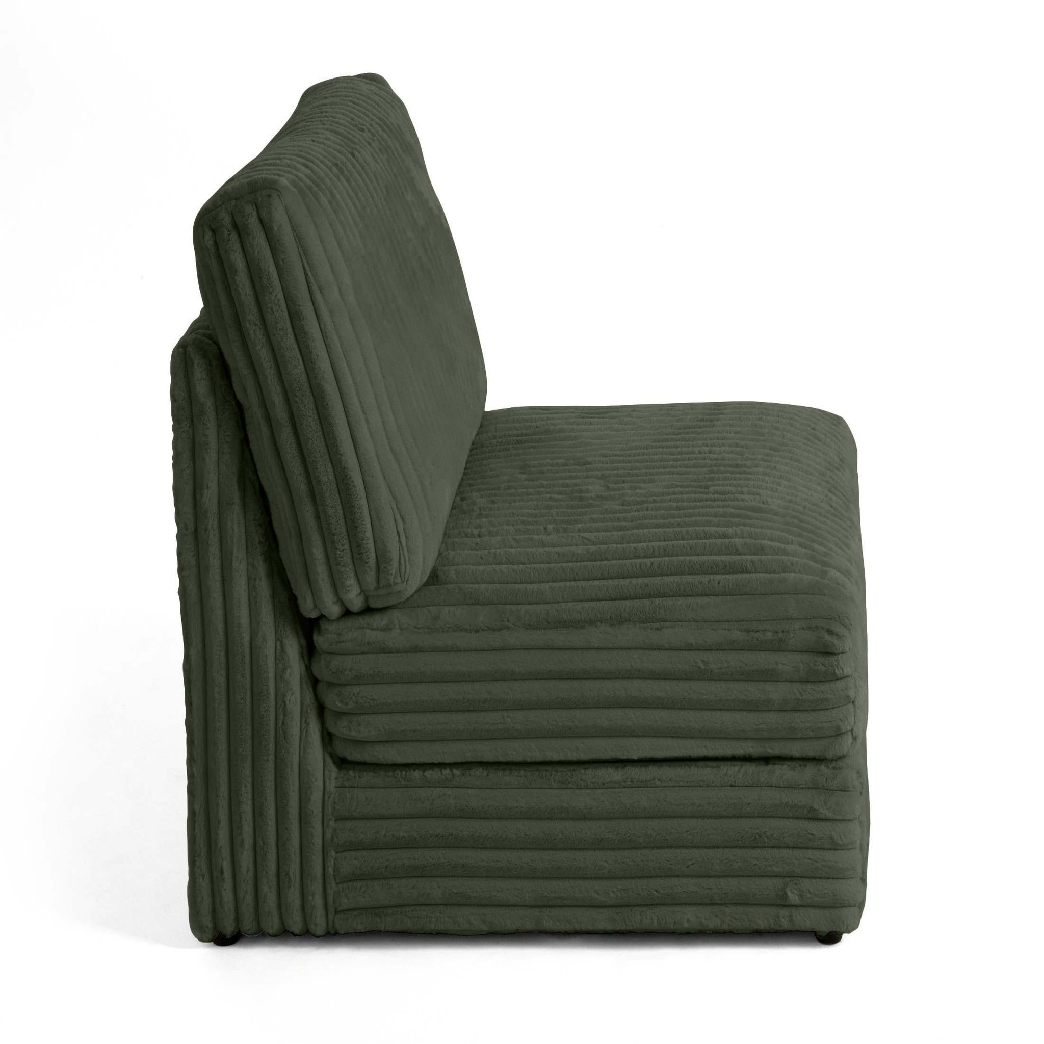 Voir la diapositive 2 : LISA DESIGN Jasper - module d'assise - en fausse fourrure côtelée