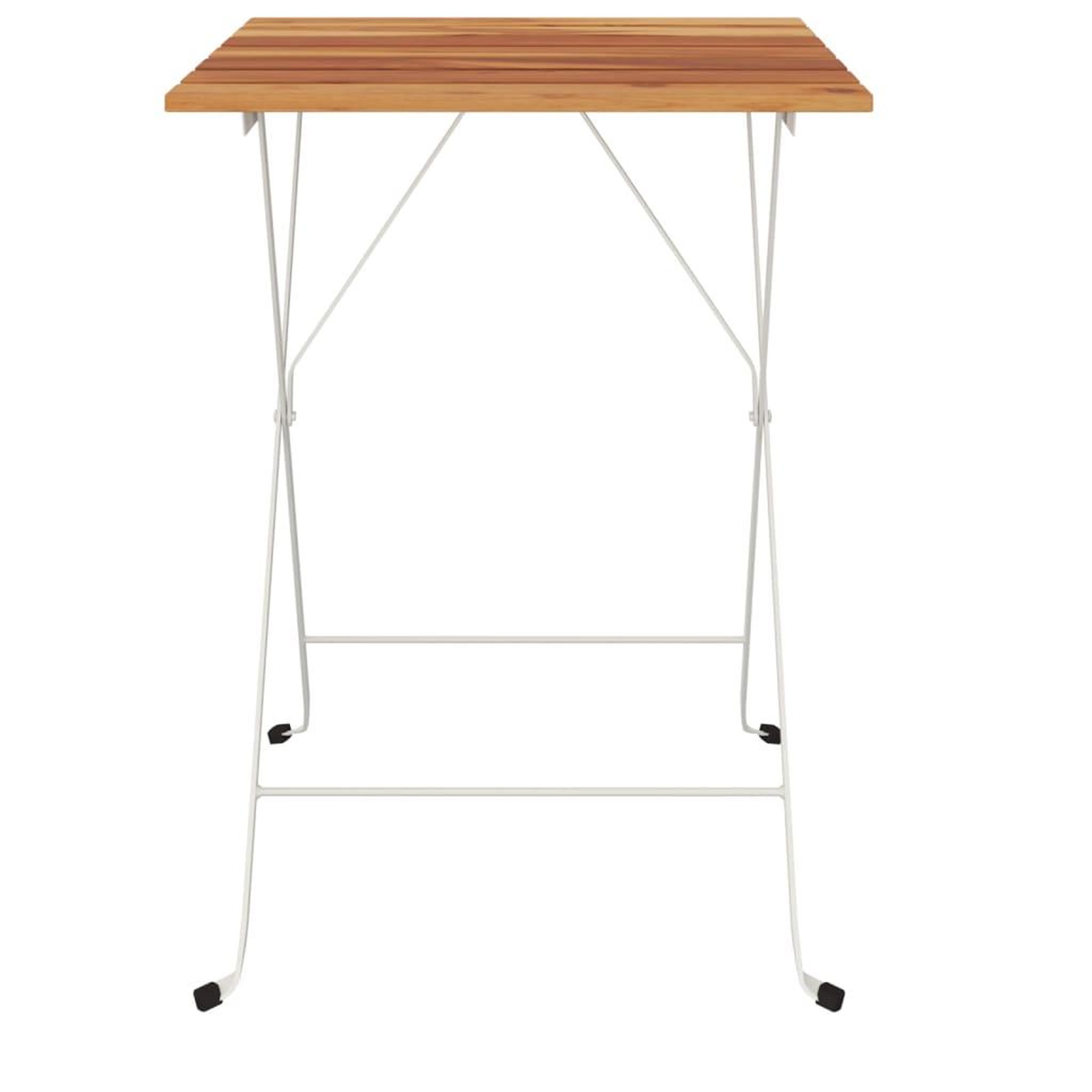 Voir la diapositive 3 : VIDAXL Table de bistro pliante 55x54x71cm Bois acacia solide et acier