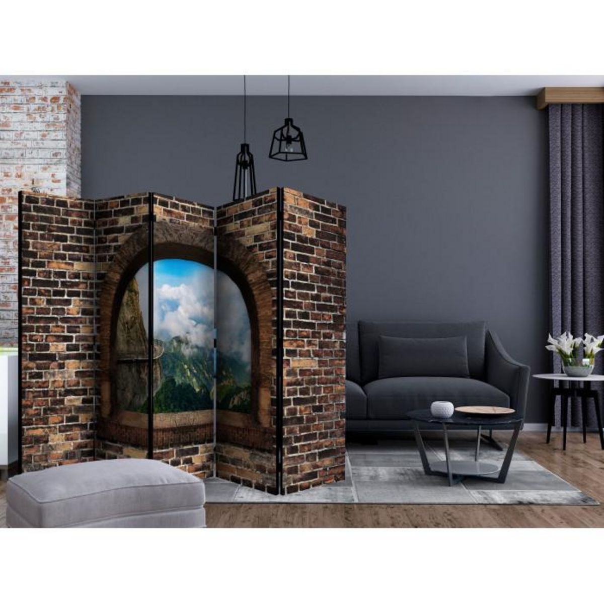 Paris Prix Paravent 5 Volets  Stony Window : Mountains  172x225cm