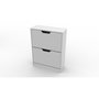 Voir la diapositive 1 : TOILINUX Meuble à chaussures 2 abattants ICKO - 60x23,5x81,5 - Blanc