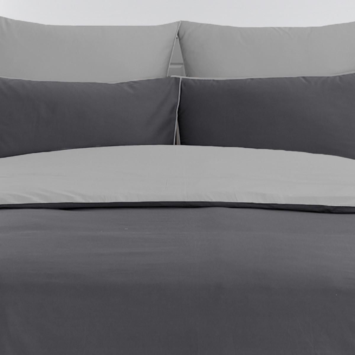Sensei Maison Housse de couette bicolore en percale coton DOZMARY