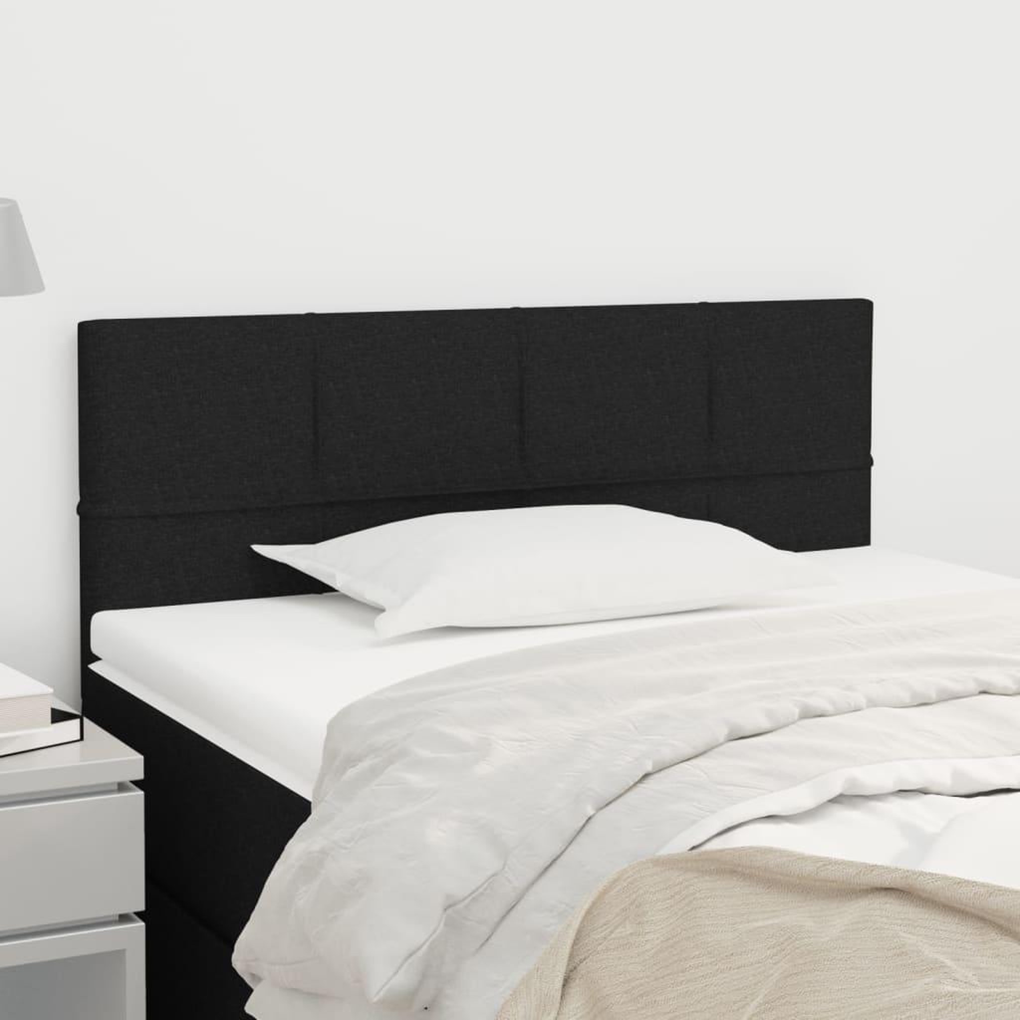 Voir la diapositive 1 : VIDAXL Tete de lit Noir 90x5x78/88 cm Tissu