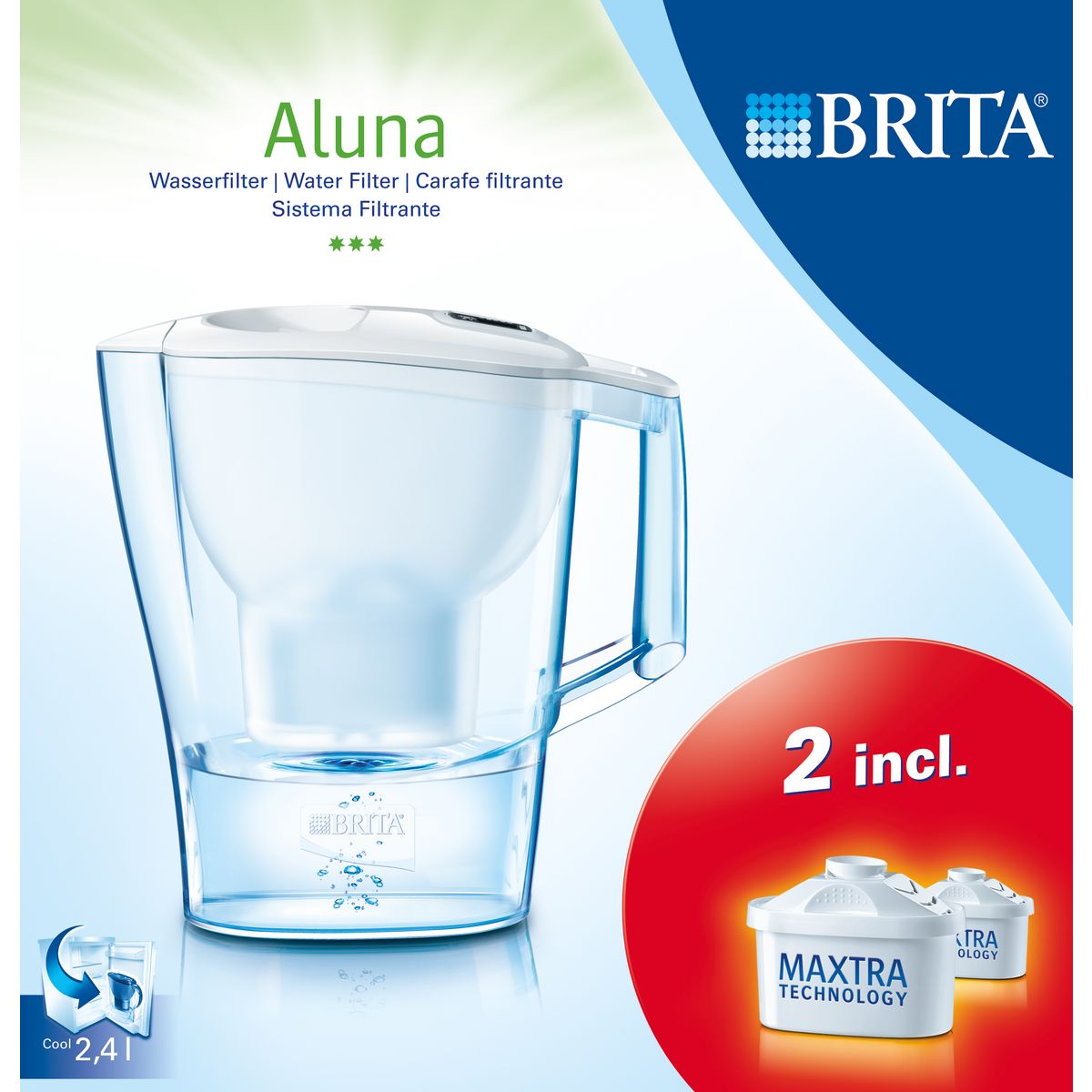 BRITA Carafe + 2 cartouches blanc