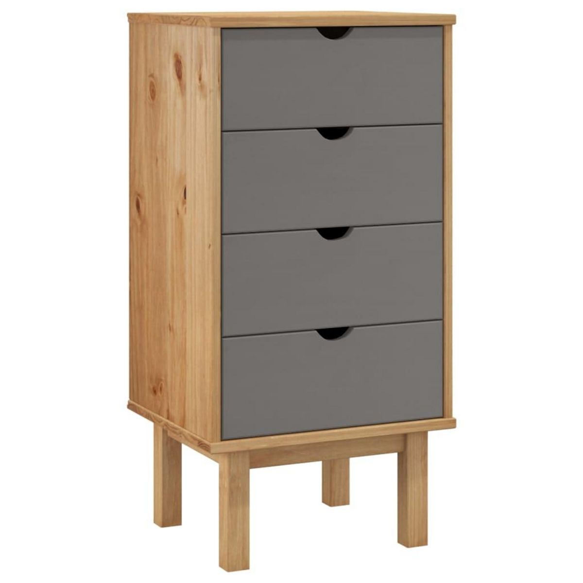 VIDAXL Commode OTTA marron et gris 45x39x90 cm bois de pin massif