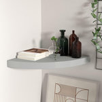 VIDAXL Etagere d'angle flottante gris 35x35x3,8 cm MDF