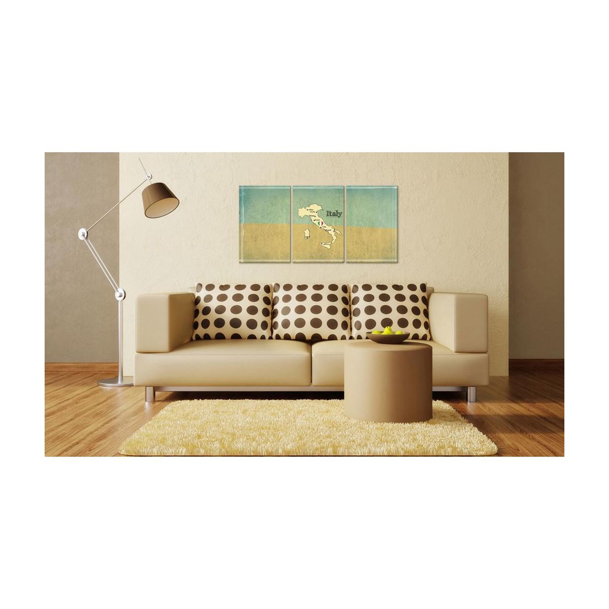 Voir la diapositive 2 : Paris Prix Tableau imprimé  carte : italie