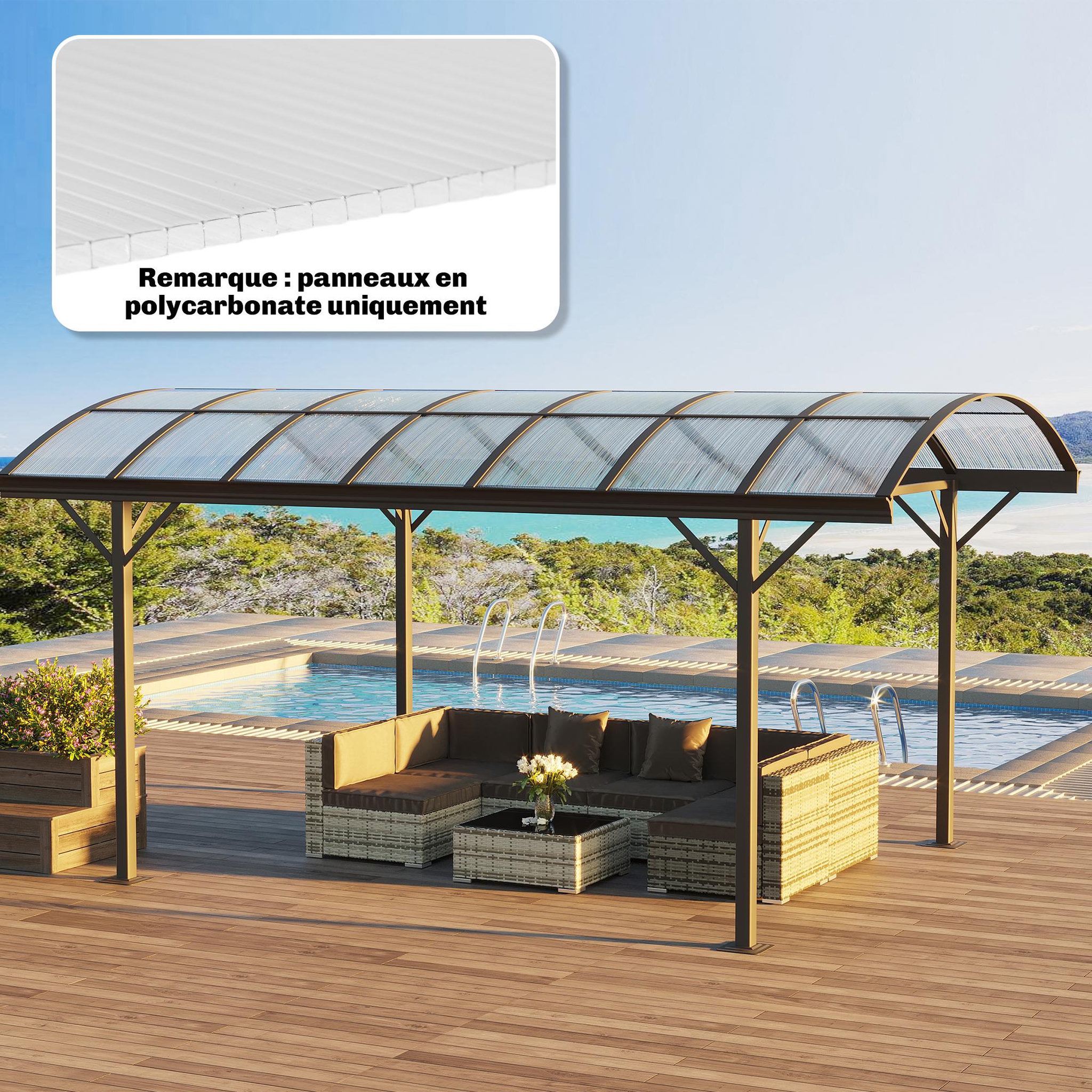 Voir la diapositive 4 : OUTSUNNY Lot de 10 panneaux polycarbonate alvéolaire 4 mm transparent dim. 120L x 60l cm