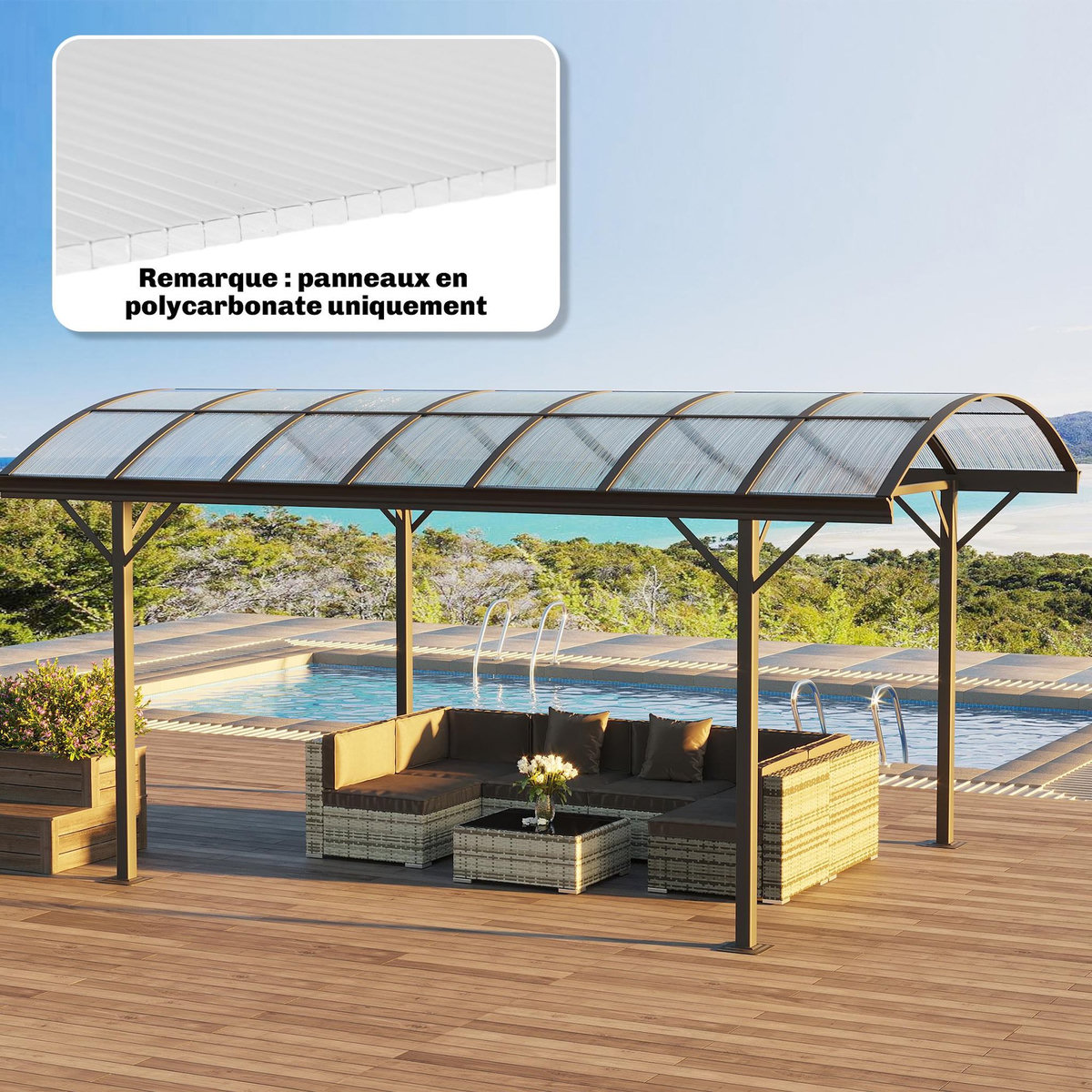 OUTSUNNY Lot de 10 panneaux polycarbonate alvéolaire 4 mm transparent dim. 120L x 60l cm