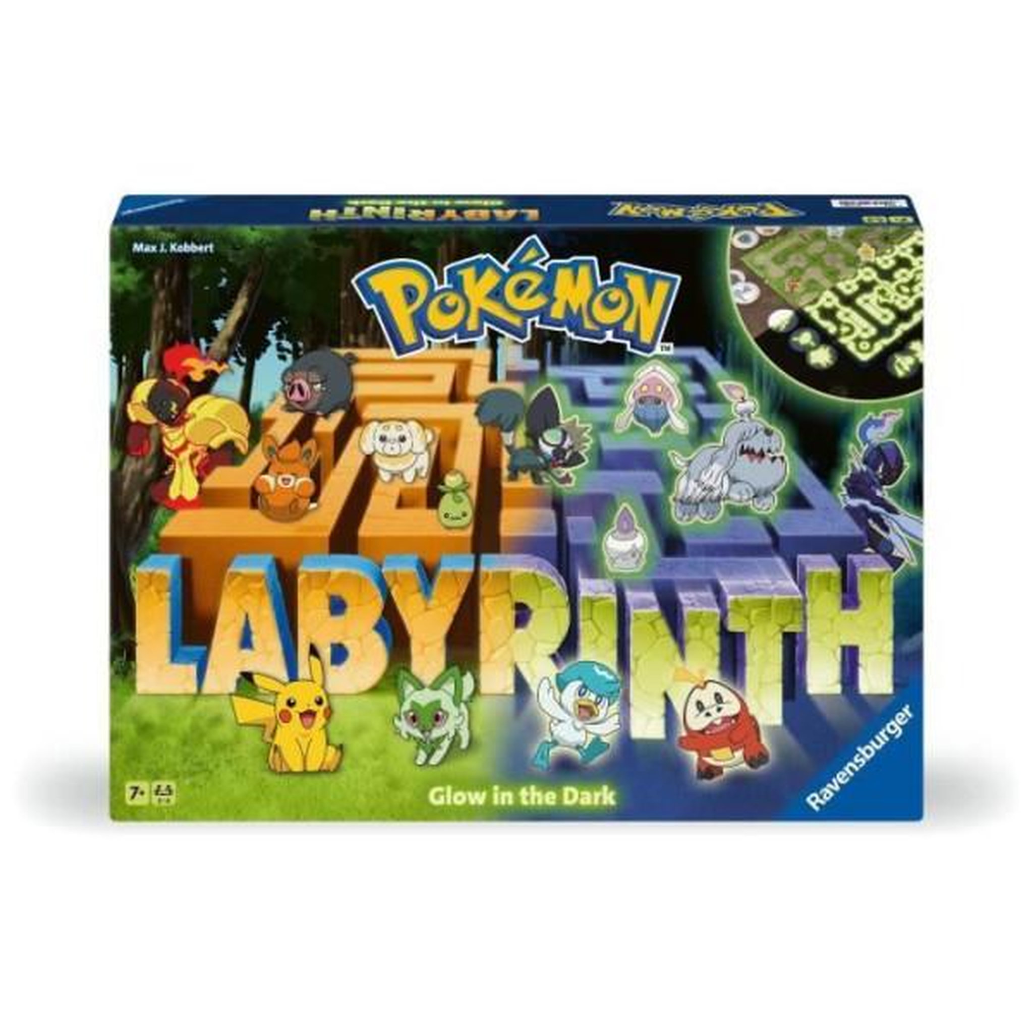 RAVENSBURGER Labyrinthe pokémon, jeu de société classique, glow in the dark, pour enfant et famille, des 7 ans, 22705, ravensburger