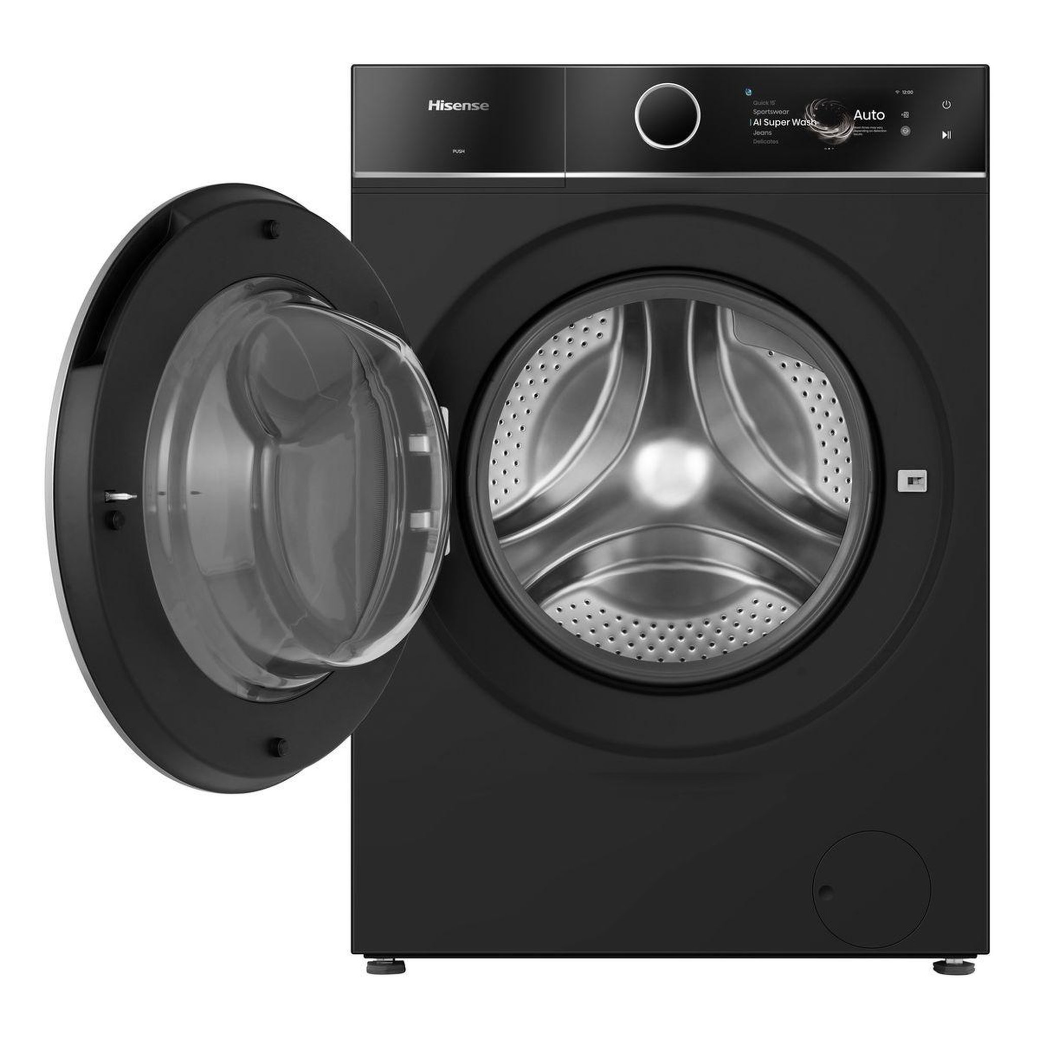 Voir la diapositive 2 : Hisense Lave linge hublot wf7i1248bbr - 12 kg - 1400 tr/min - classe a - moteur induction - autodosage - connecté wifi- noir