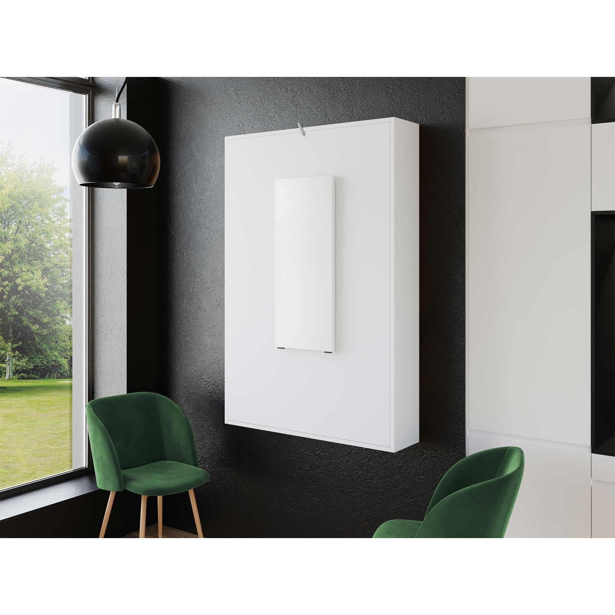 BEST MOBILIER Mondrian - table murale rabattable avec rangements - 4 personnes