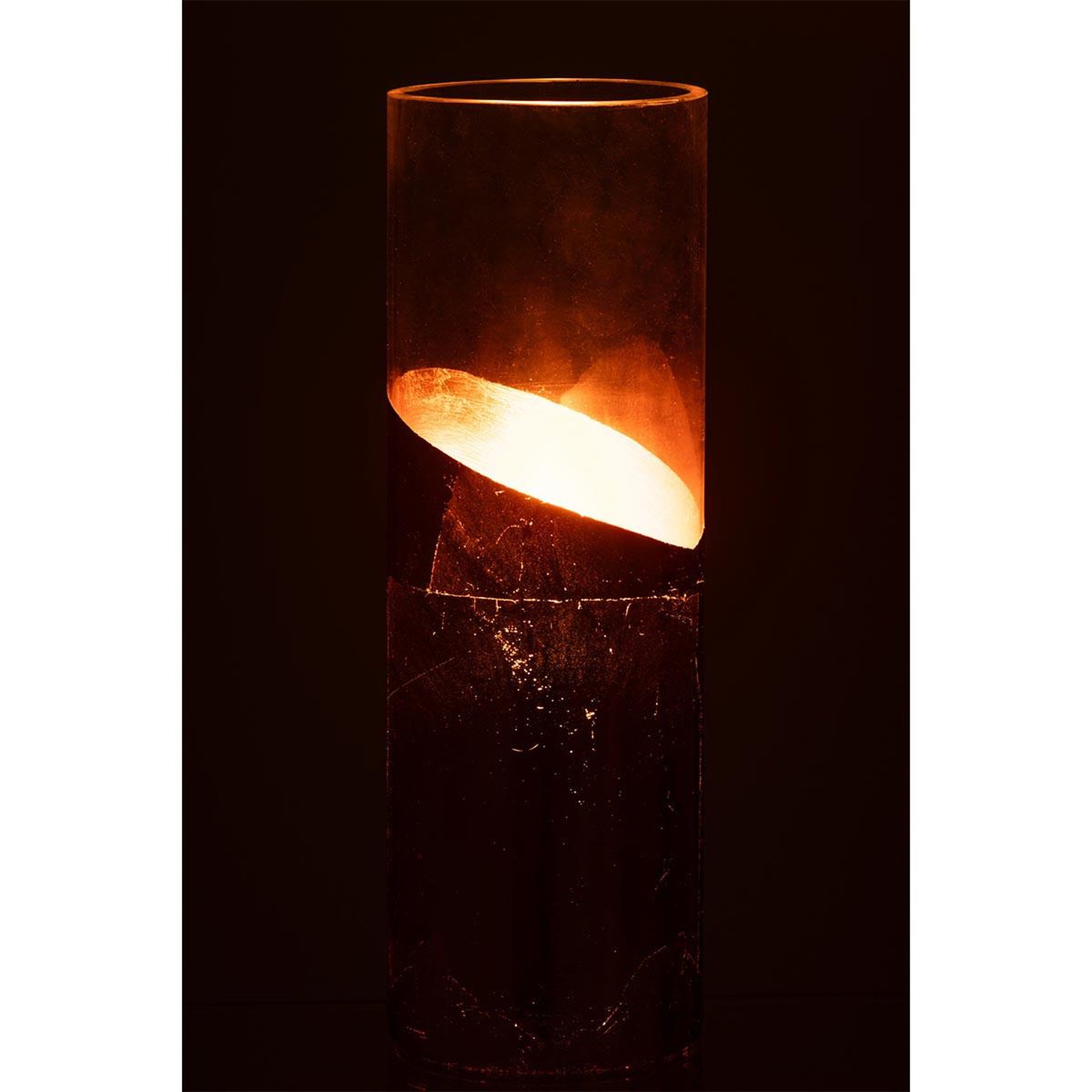 Voir la diapositive 3 : J-LINE Photophore Design en Verre  Moa  30cm Transparent & Or