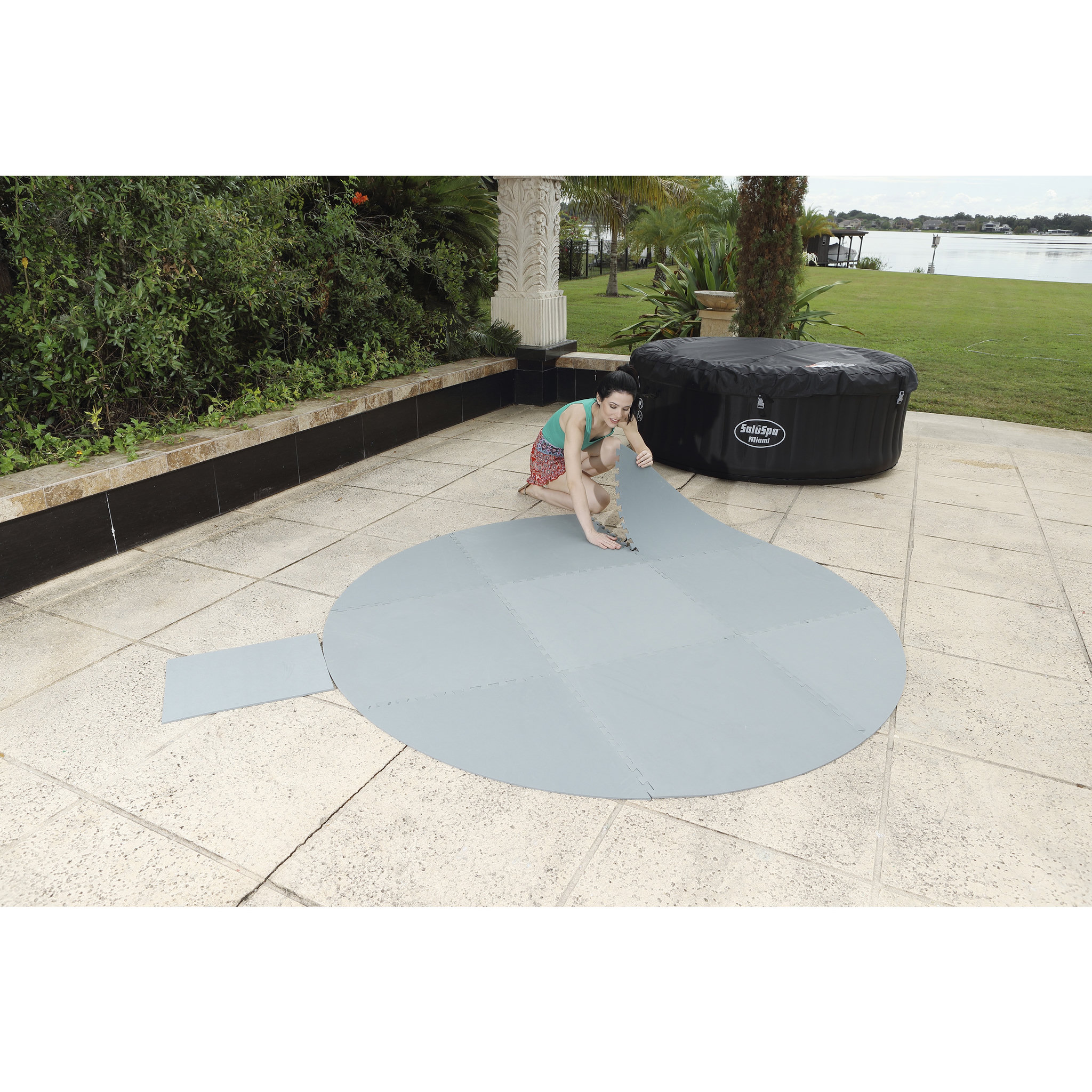 Voir la diapositive 1 : BESTWAY Tapis de sol pour spa rond