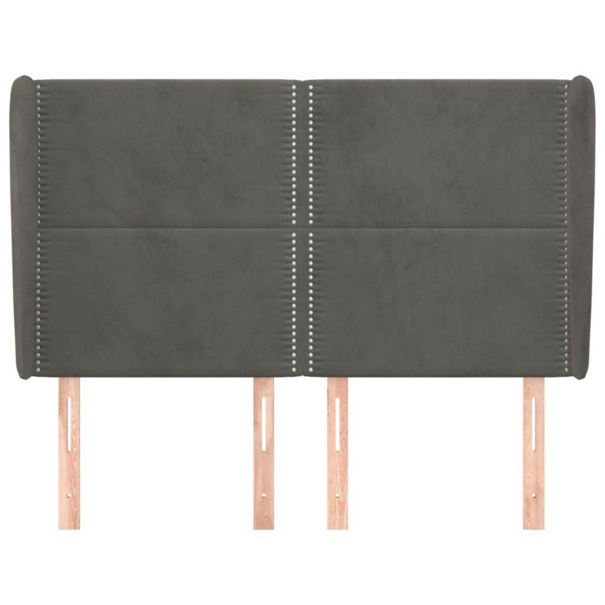 VIDAXL Tete de lit avec oreilles Gris fonce 147x23x118/128 cm Velours