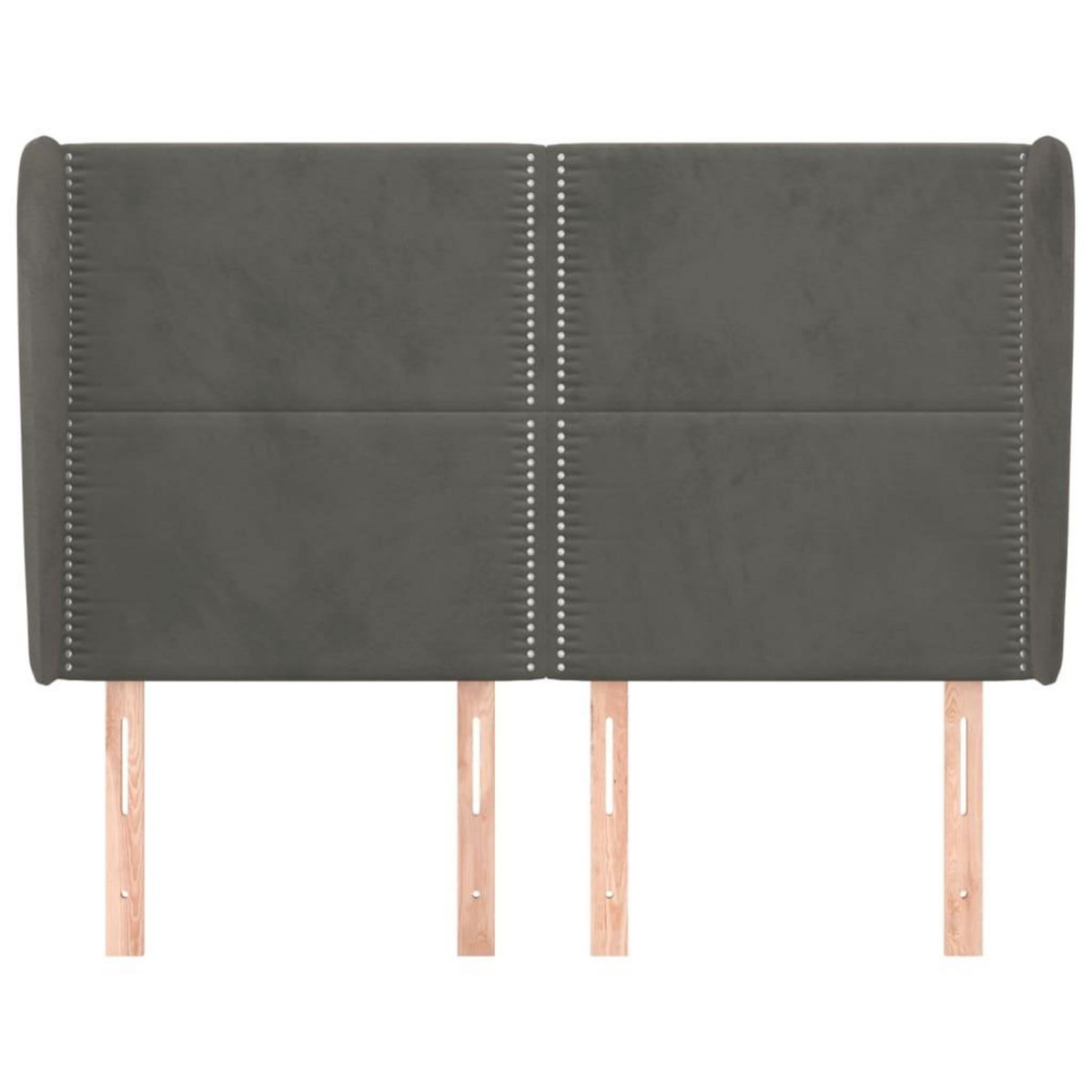 VIDAXL Tete de lit avec oreilles Gris fonce 147x23x118/128 cm Velours