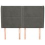 Voir la diapositive 3 : VIDAXL Tete de lit avec oreilles Gris fonce 147x23x118/128 cm Velours