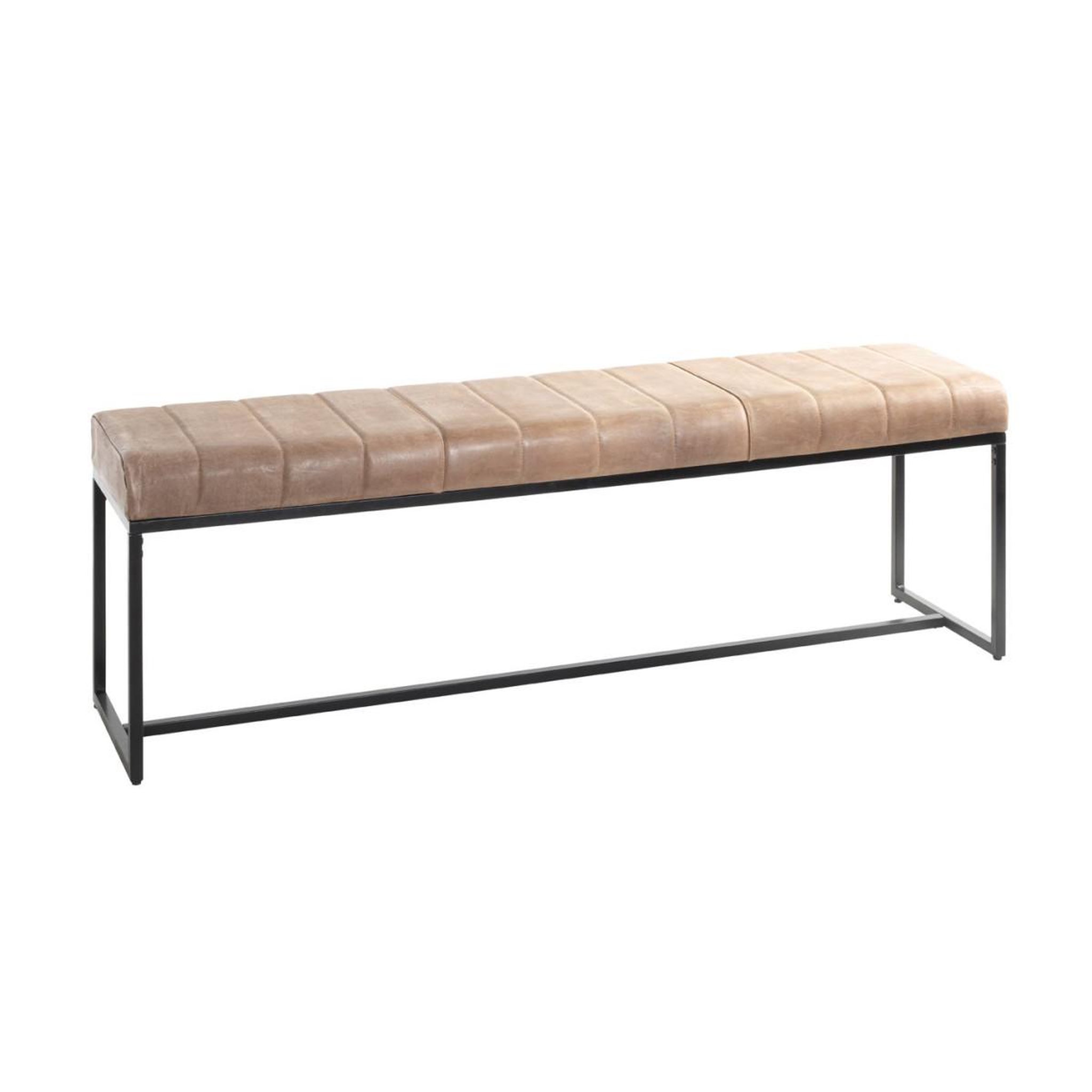Paris Prix Banc en cuir design  rida  150cm marron & noir