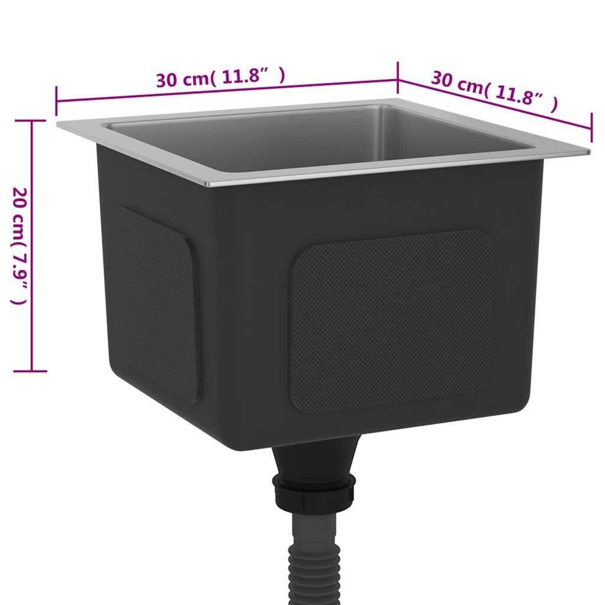 VIDAXL Evier de cuisine fait main Acier inoxydable