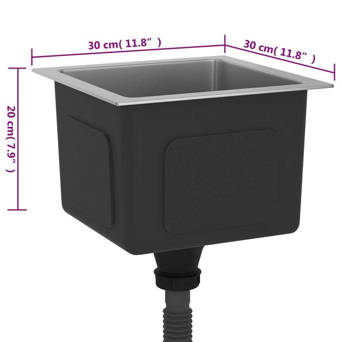 VIDAXL Evier de cuisine fait main Acier inoxydable