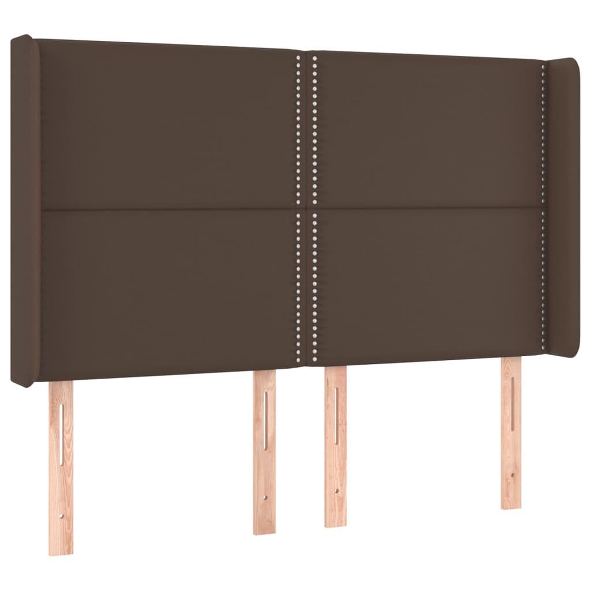 Voir la diapositive 2 : VIDAXL Tete de lit avec oreilles Marron 147x16x118/128 cm Similicuir