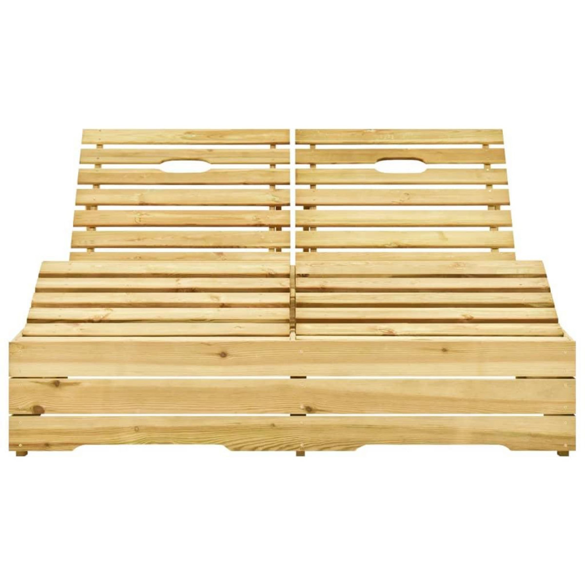 VIDAXL Chaise longue double avec coussins Bois de pin impregne