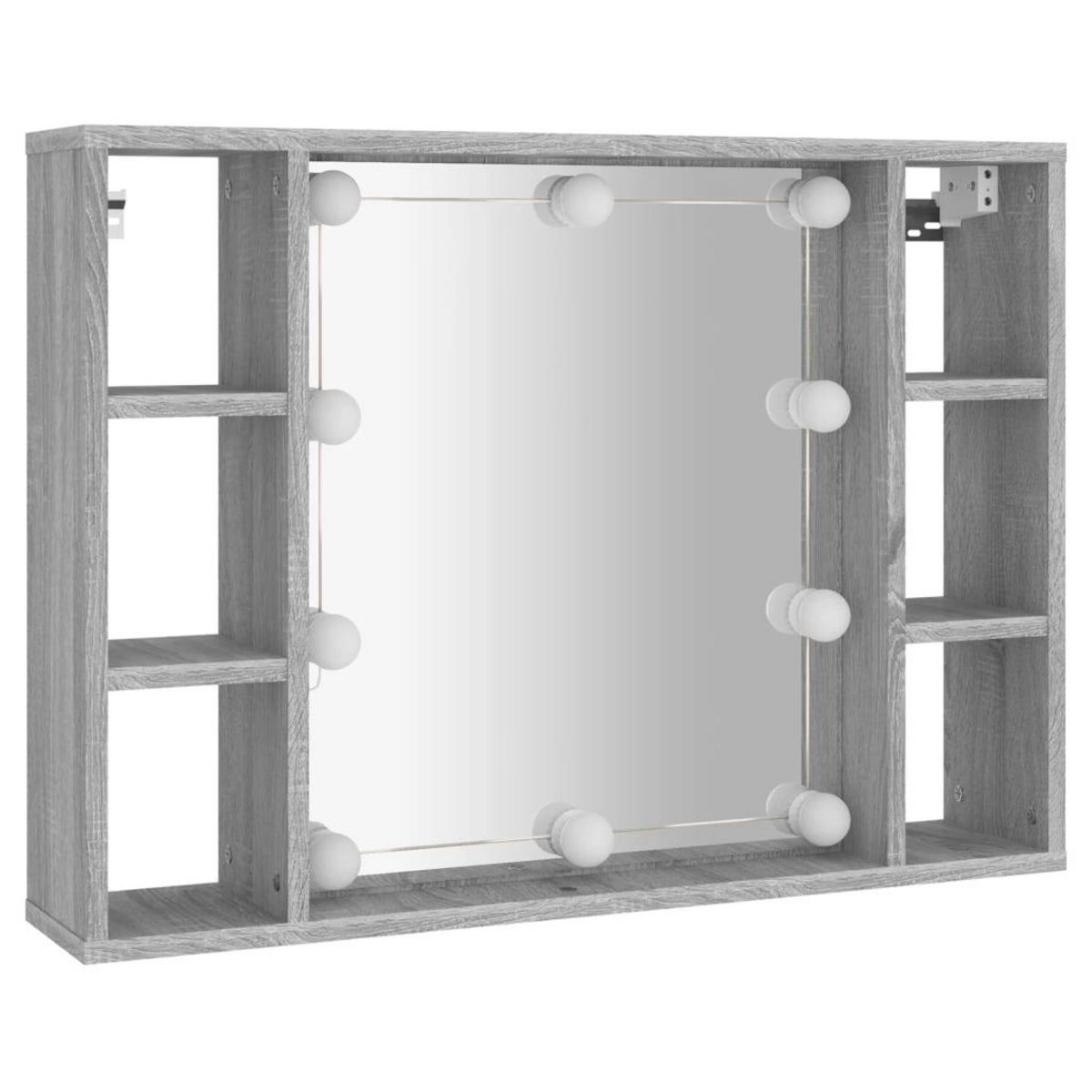 VIDAXL Armoire a miroir avec LED Sonoma gris 76x15x55 cm