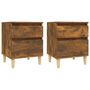 Voir la diapositive 2 : VIDAXL Tables de chevet 2 pcs Chene fume 40x35x50 cm