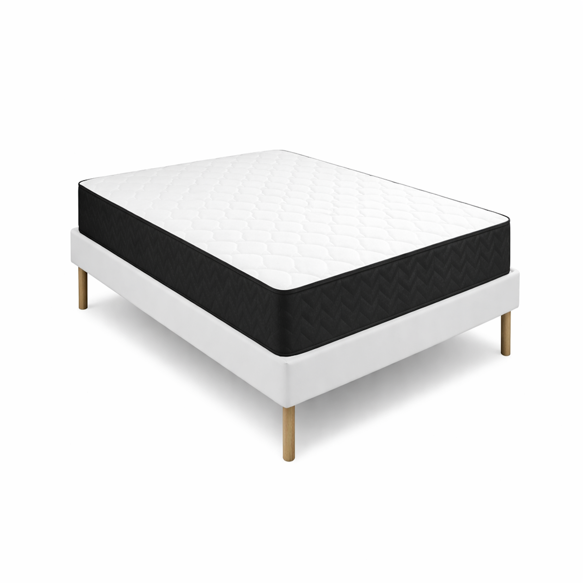 KING OF DREAMS Ensemble Sommier Tapissier et Matelas Latex Accueil Moelleux