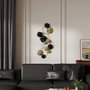 Voir la diapositive 5 : HOMCOM Décoration murale métal - décoration murale design feuilles de lotus - dim. 84 x 35 cm - doré noir