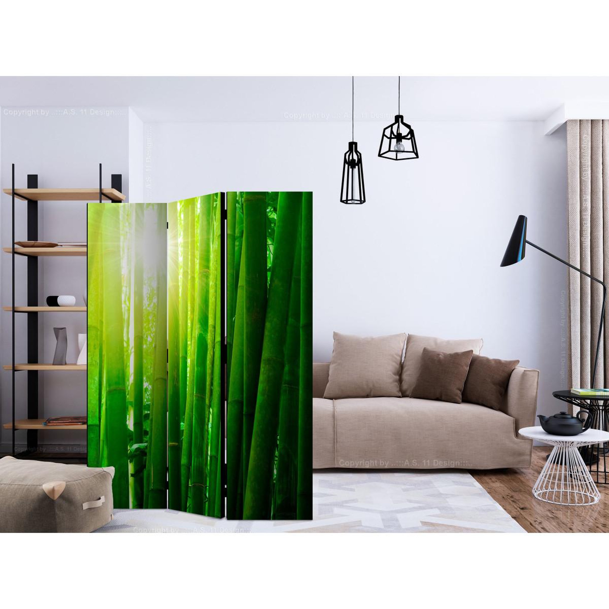 Voir la diapositive 2 : Paris Prix Paravent 3 volets  sun & bamboo ii  135x172cm