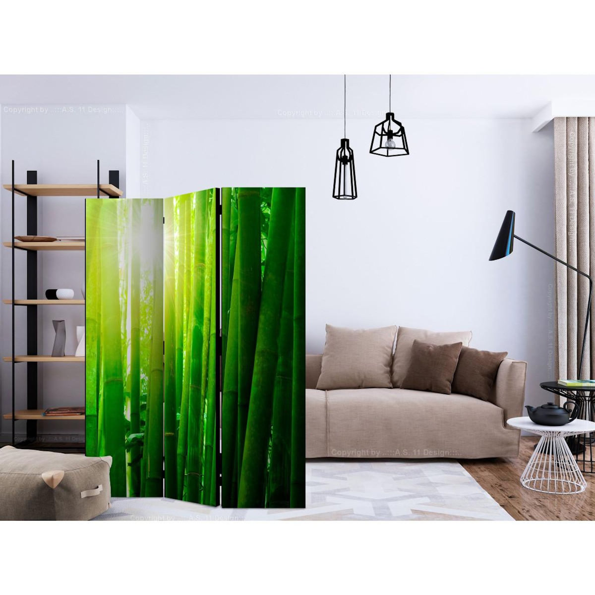 Paris Prix Paravent 3 Volets  Sun & Bamboo II  135x172cm