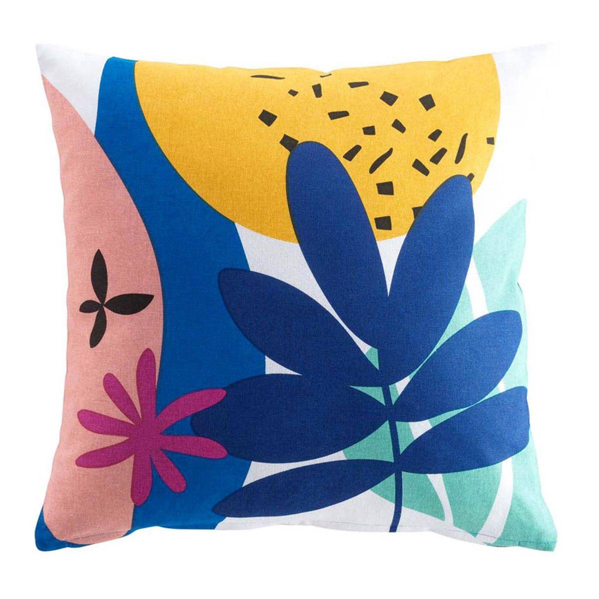 Douceur d'Intérieur Coussin déco  papaye  45x45cm multicolore