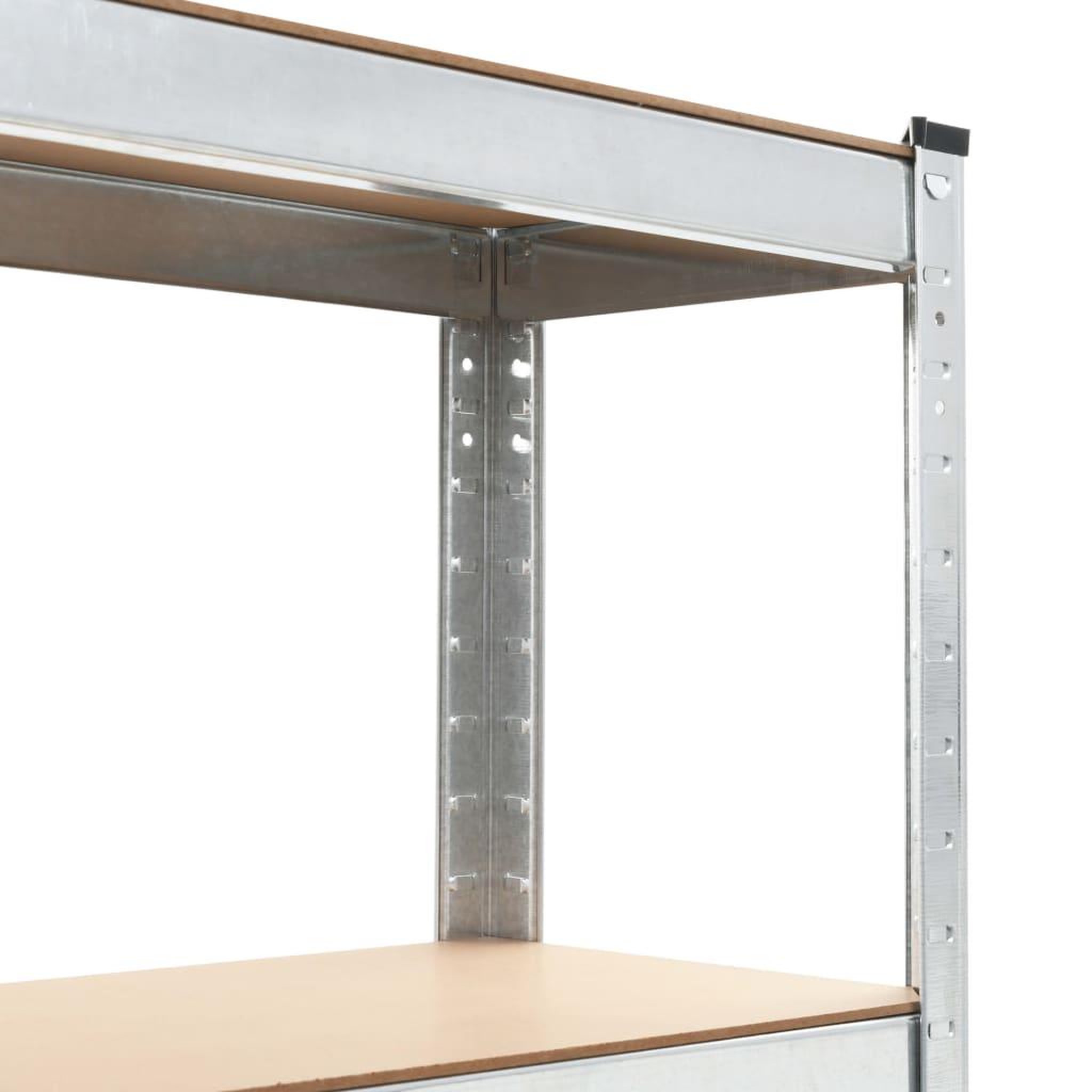 Voir la diapositive 5 : VIDAXL Etagere de rangement 5 niveaux Argente Acier et bois ingenierie