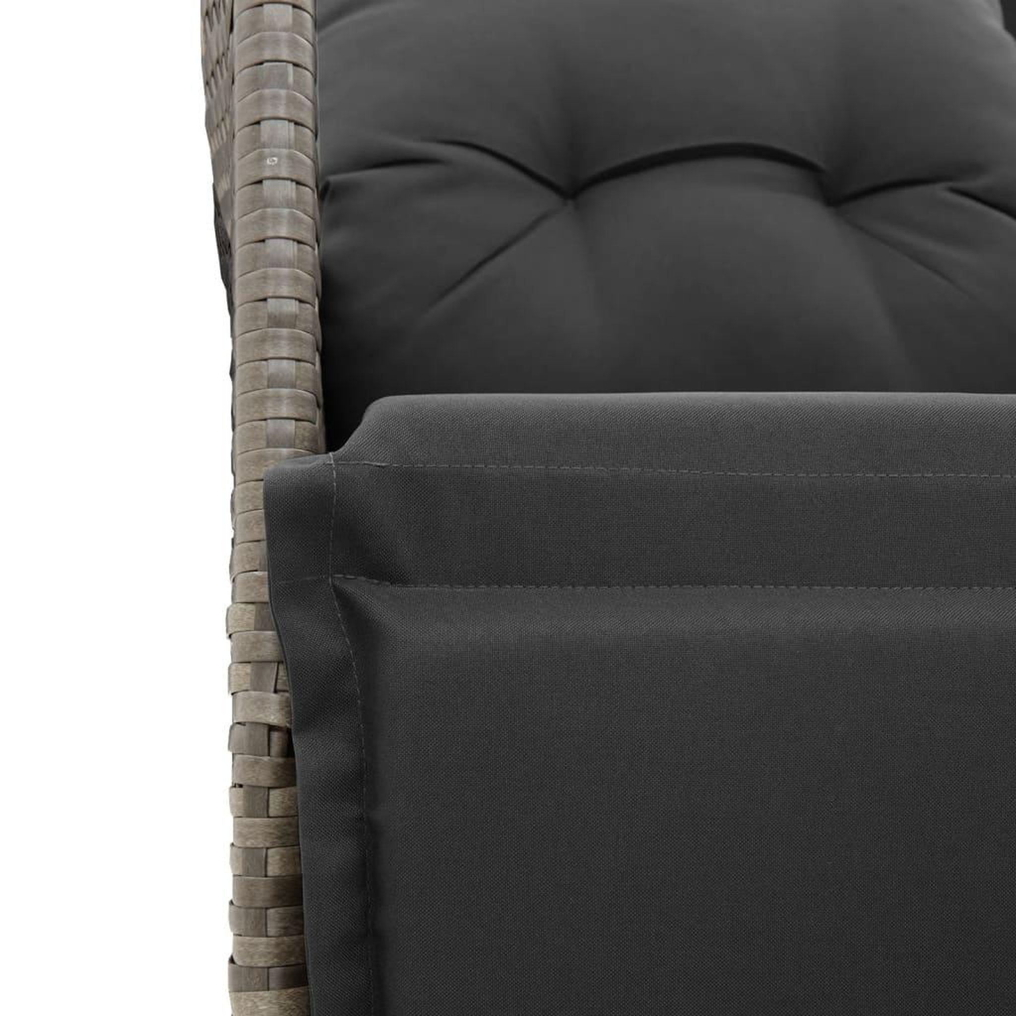 Voir la diapositive 5 : VIDAXL Ensemble de bistro de jardin 3 pcs coussins gris poly rotin