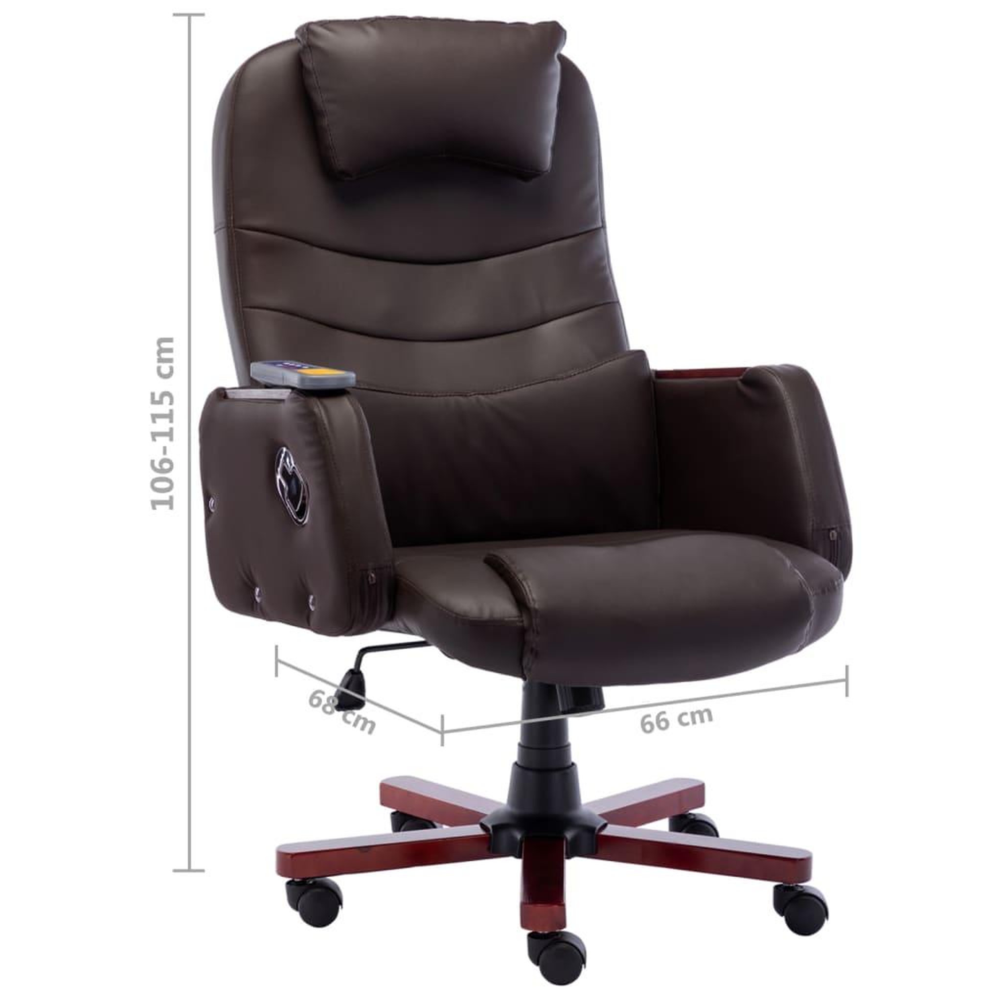 Voir la diapositive 6 : VIDAXL Chaise de bureau de massage Marron Similicuir