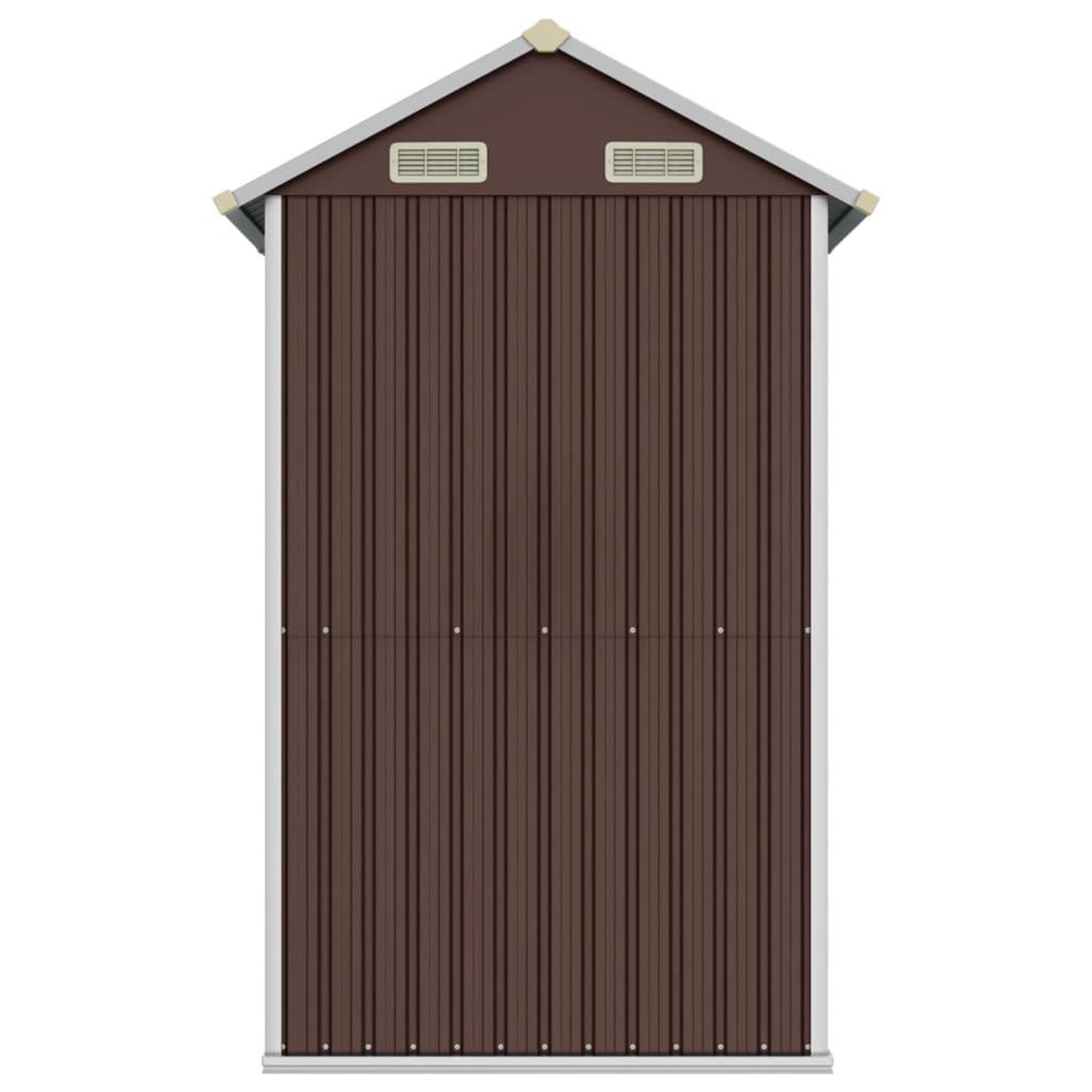 Voir la diapositive 5 : VIDAXL Abri de jardin marron 192x152,5x237 cm acier galvanise