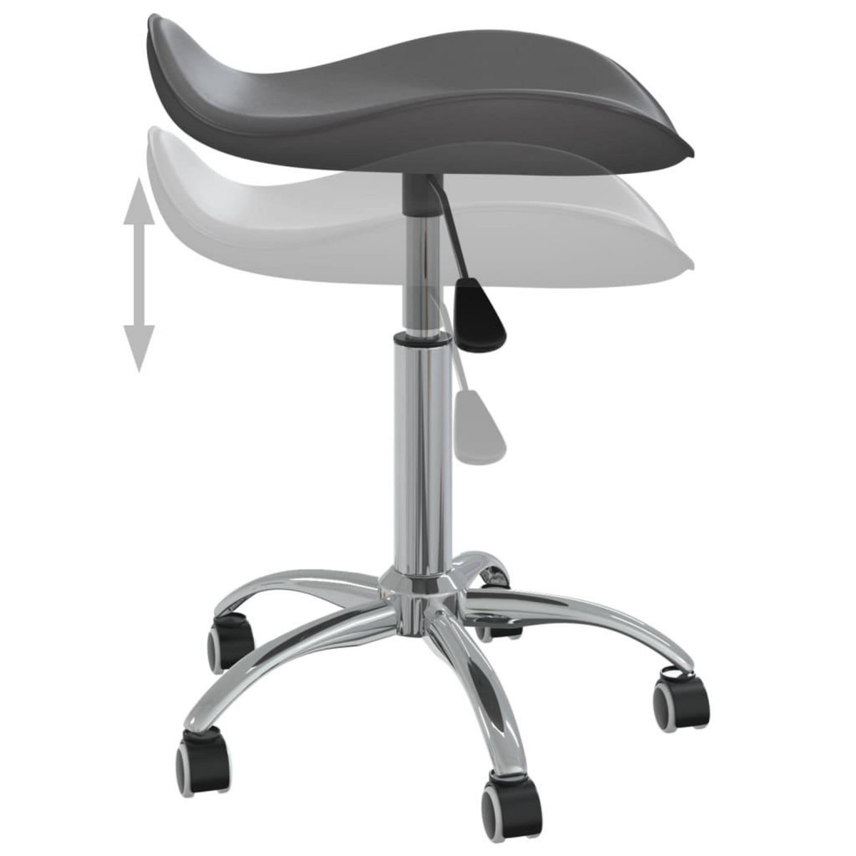 VIDAXL Chaise pivotante de salle a manger Gris Similicuir