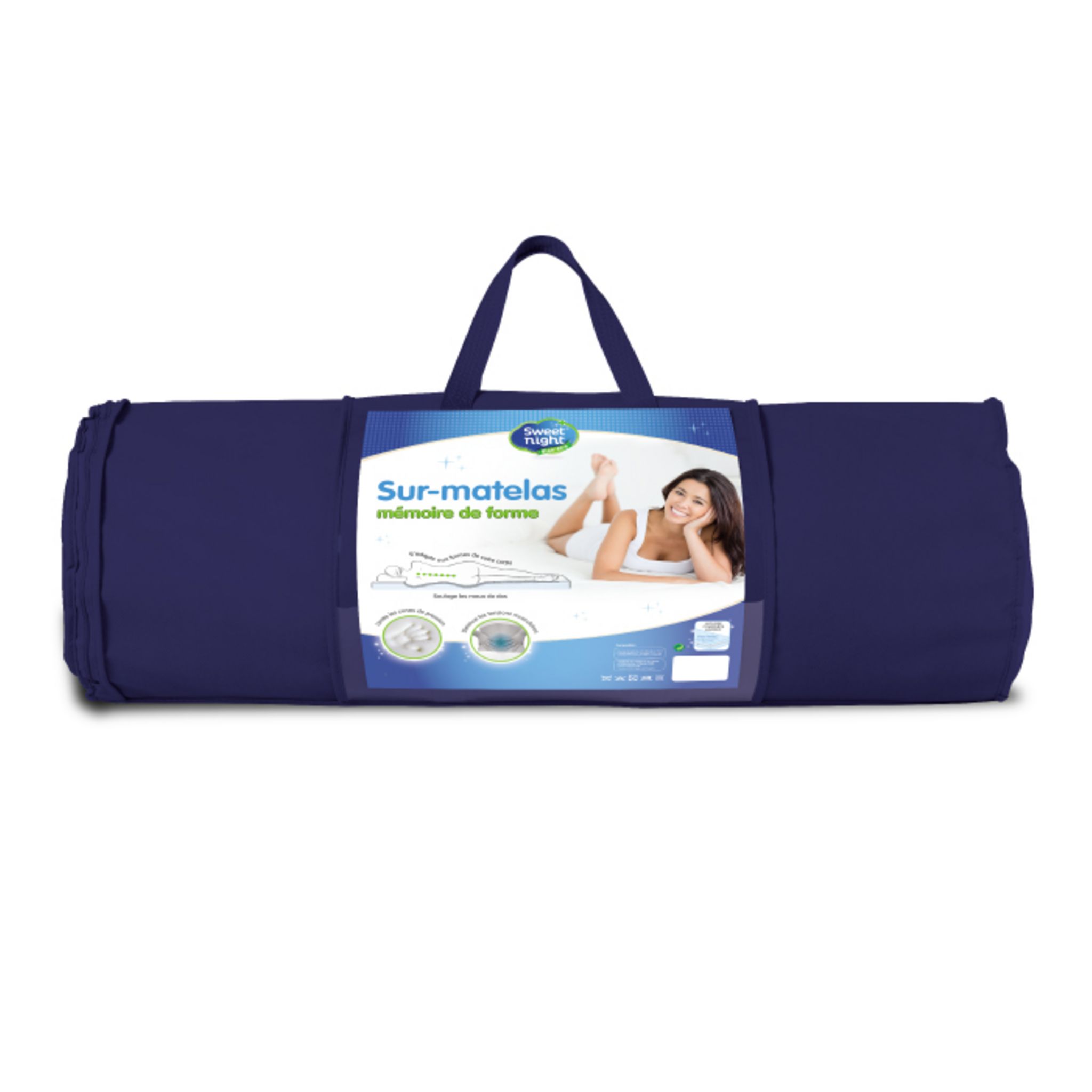 Sweetnight Surmatelas mémoire de forme épaisseur 3cm QUALITE HOTELLERIE DE LUXE. Coloris disponibles : Blanc