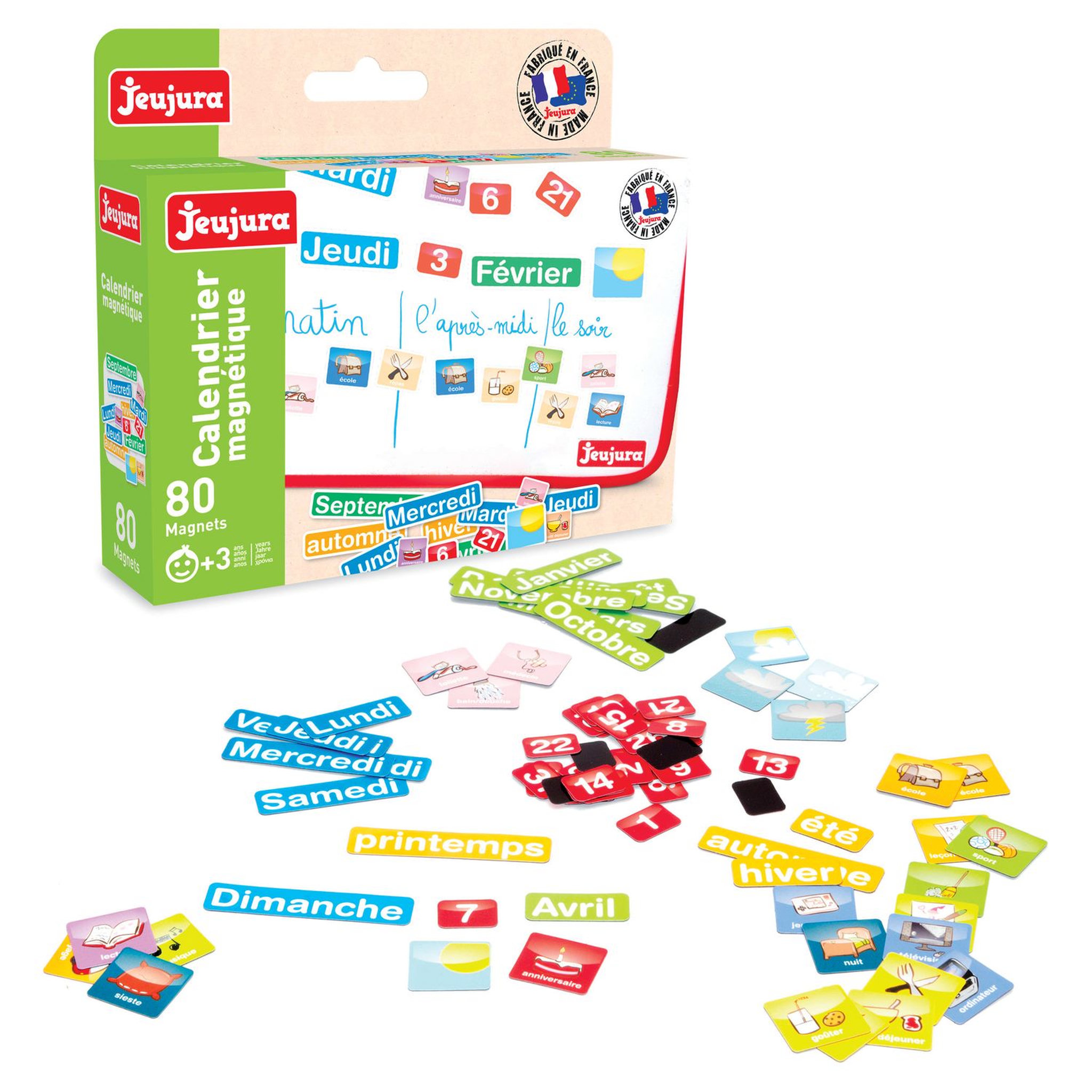 Voir la diapositive 2 : JEUJURA Coffret Magnets Calendrier - 80 caractères