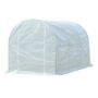 Voir la diapositive 5 : OUTSUNNY Serre de jardin tunnel surface sol 7 m² 3,5L x 2l x 2H m châssis tubulaire renforcé 18 mm 6 fenêtres blanc