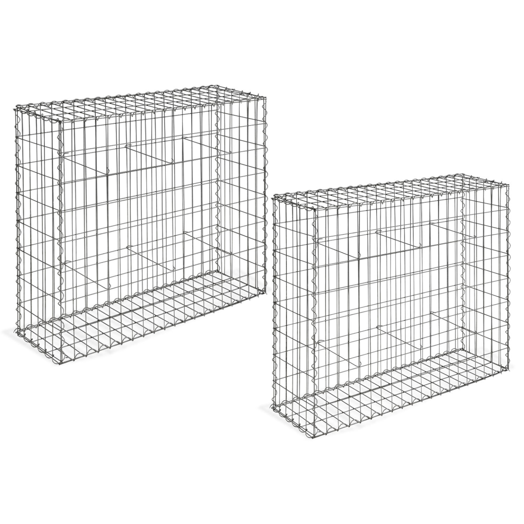 Voir la diapositive 3 : ID MARKET Lot de 2 gabions pour pierre 100 x 30 x 80 cm