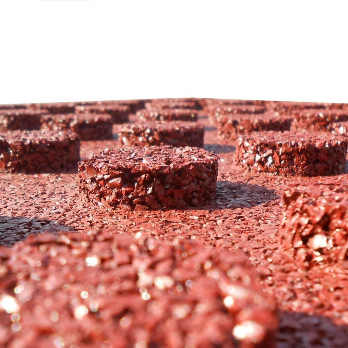 VIDAXL Carreaux de protection antichoc 24pc Caoutchouc 50x50x3cm Rouge