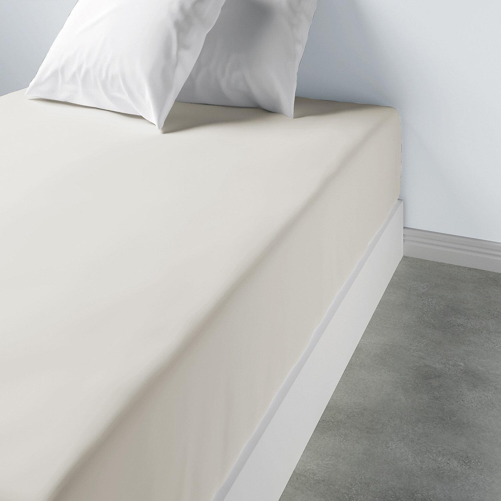 Voir la diapositive 3 : Les Ateliers du Linge Drap housse 100% coton 115g 57fils